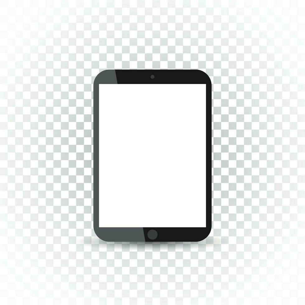 tablette avec blanc écran plat icône. ordinateur vecteur illustration sur isolé Contexte.