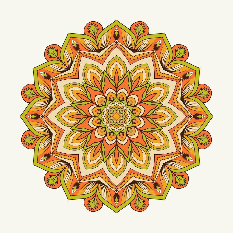 une coloré floral mandala modèle conception avec une fleur dans le milieu. vecteur