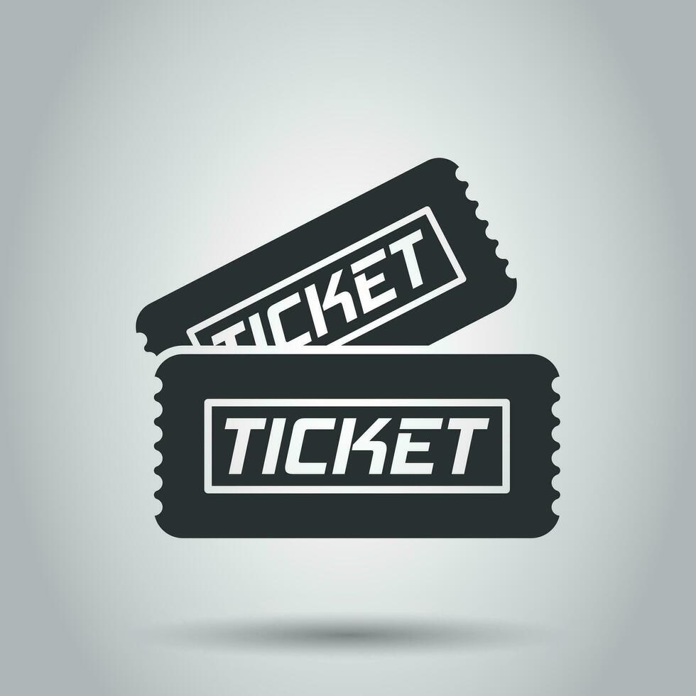 cinéma billet icône dans plat style. admettre un coupon entrée vecteur illustration sur blanc Contexte. billet affaires concept.