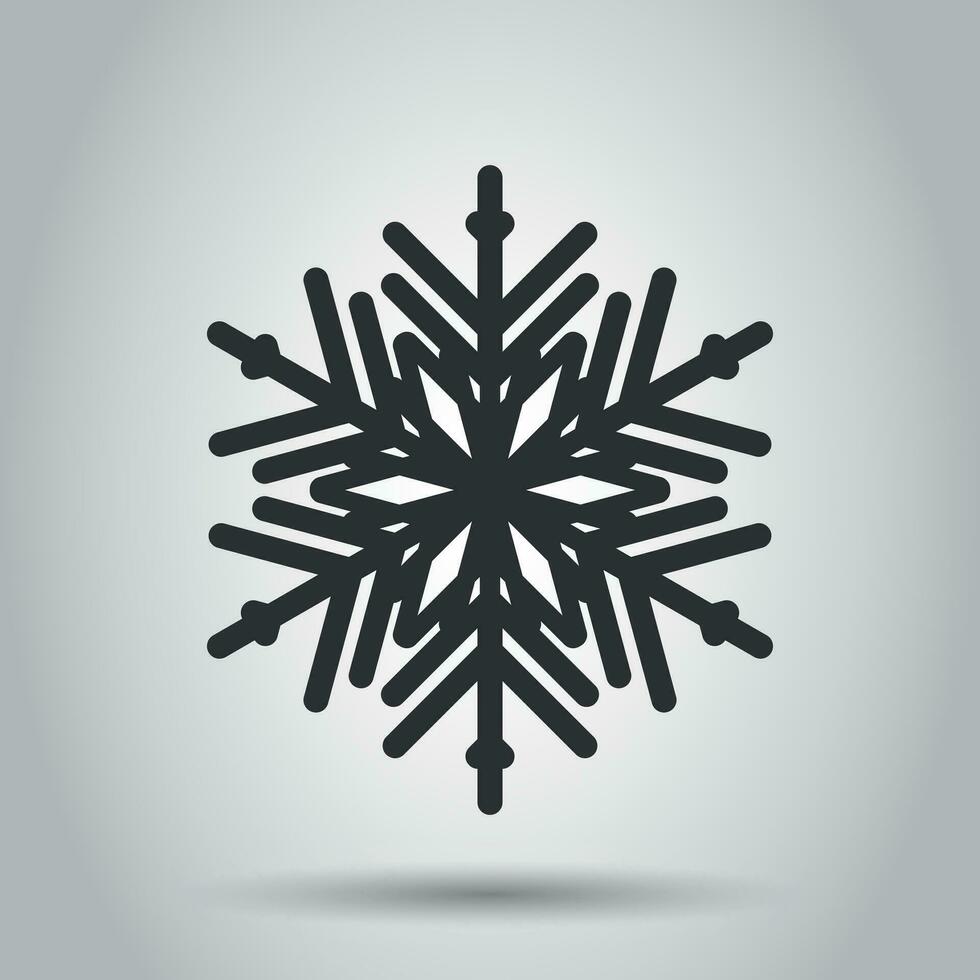 flocon de neige icône dans plat style. neige flocon hiver vecteur illustration sur blanc Contexte. Noël chute de neige ornement affaires concept.