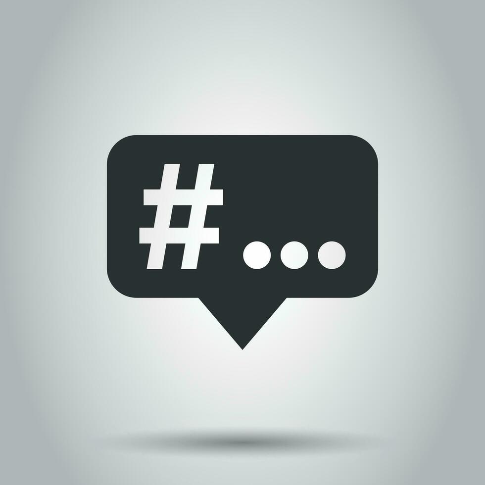 hashtag vecteur icône dans plat style. social médias commercialisation illustration sur blanc Contexte. hashtag réseau concept.