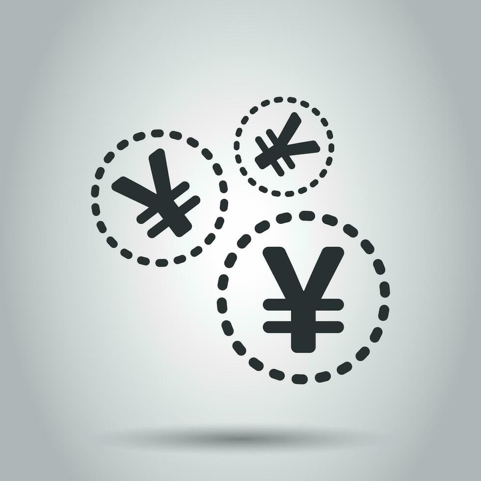 yen, yuan argent devise vecteur icône dans plat style. yen pièce de monnaie symbole illustration sur blanc Contexte. Asie argent affaires concept.