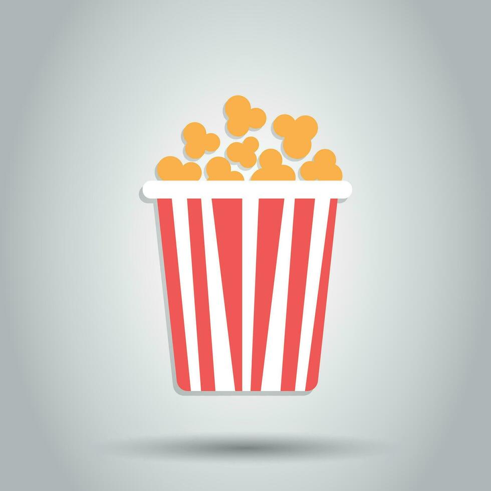 pop corn vecteur icône dans plat style. cinéma nourriture illustration sur blanc Contexte. pop corn signe concept.