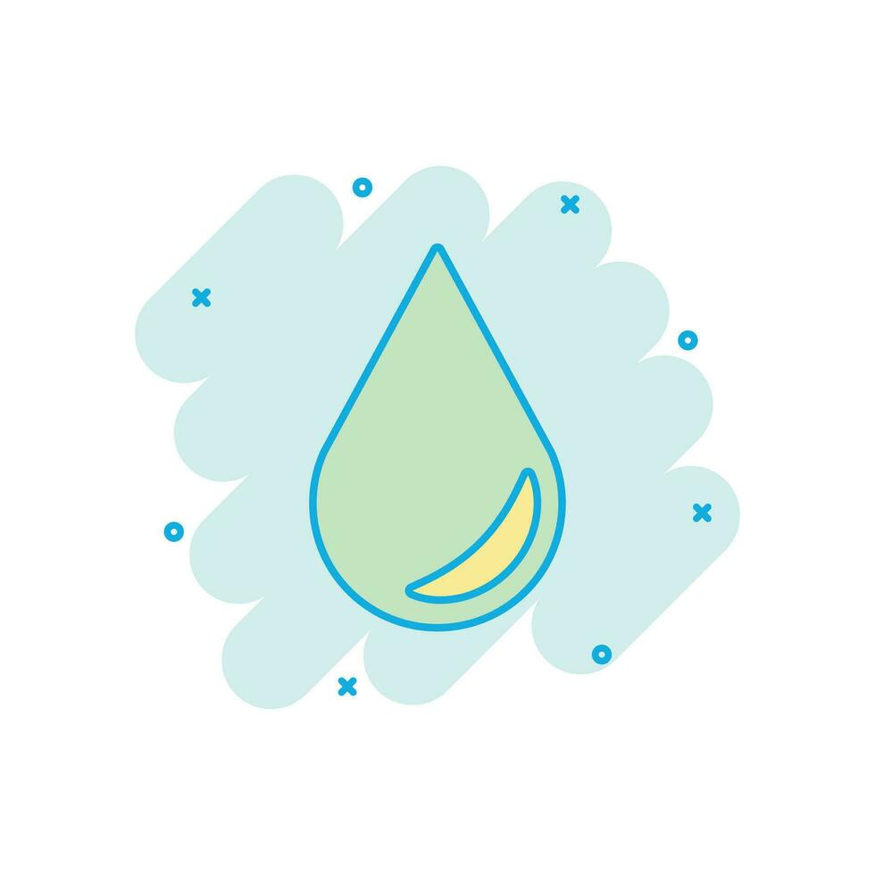 icône de goutte d'eau dans le style comique. pictogramme d'illustration de dessin animé de vecteur de goutte de pluie. effet d'éclaboussure de concept d'entreprise goutte d'eau de gouttelettes.