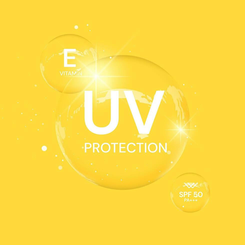 uv protection sur blanc arrière-plan, bulle bouclier. solaire protection écran de uv des rayons vecteur