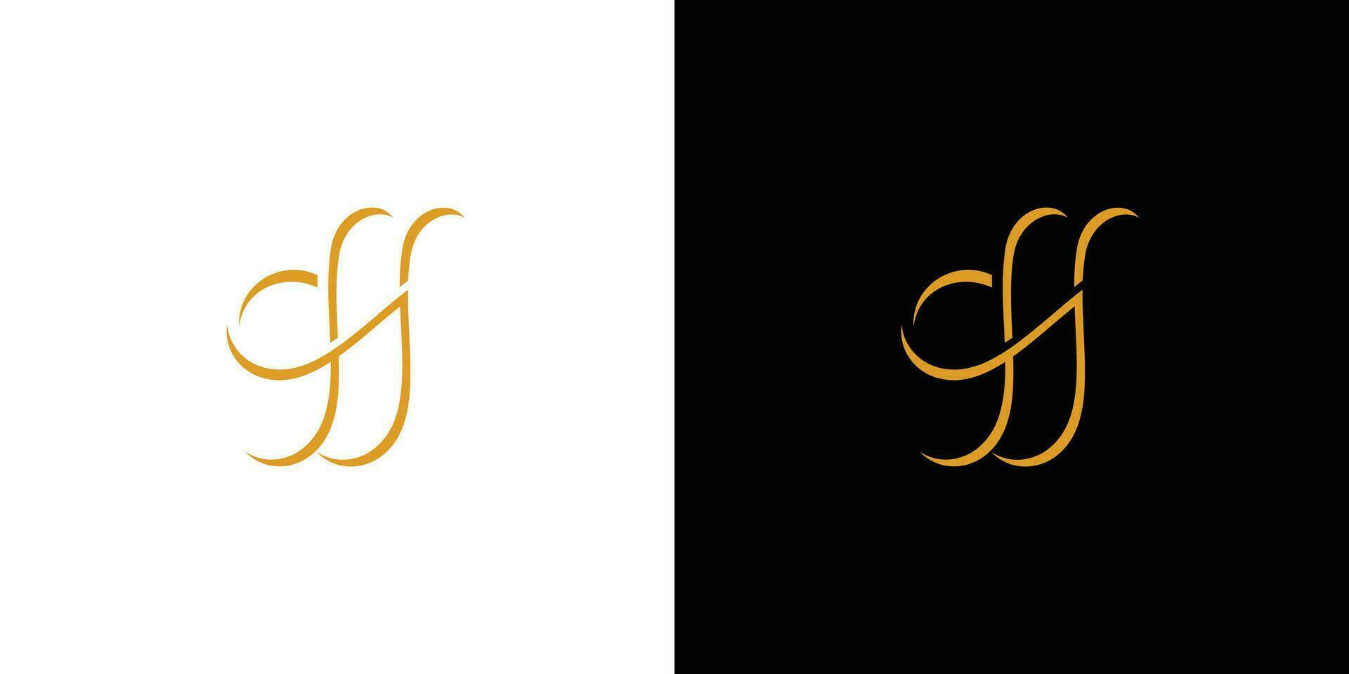 moderne et unique manuscrit lettre ch initiales logo conception vecteur