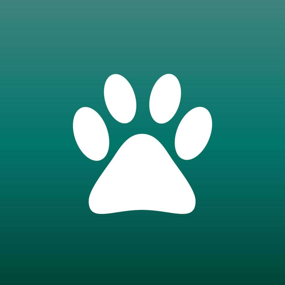 patte impression icône vecteur illustration sur vert Contexte. chien, chat, ours patte symbole plat pictogramme.