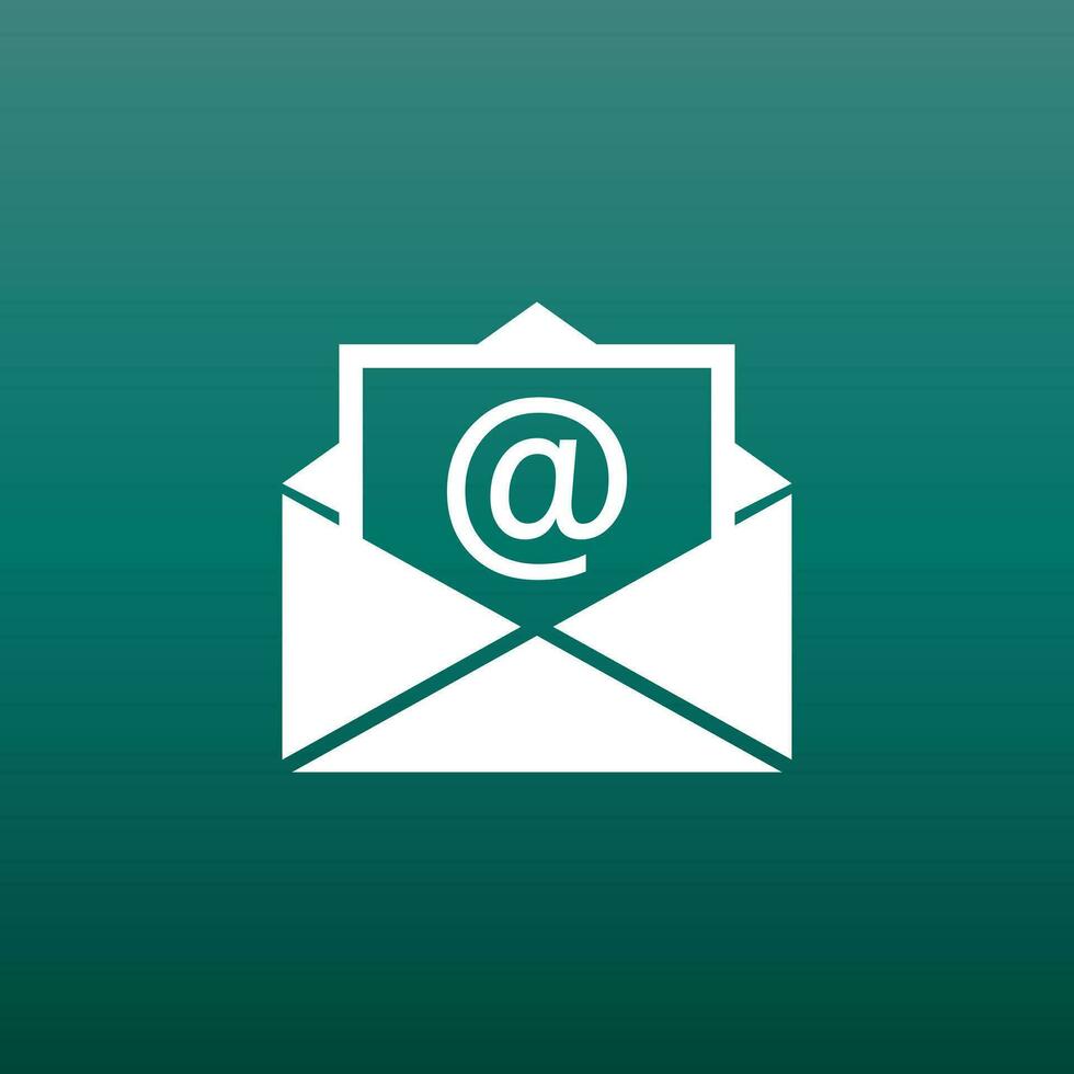 courrier enveloppe icône vecteur isolé sur vert Contexte. symboles de email plat vecteur illustration.