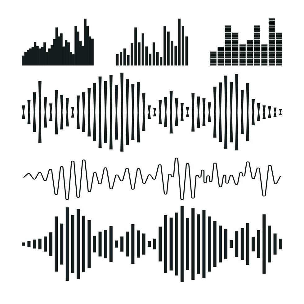 vecteur du son formes d'onde icône. du son vagues et musical impulsion vecteur illustration sur blanc Contexte.