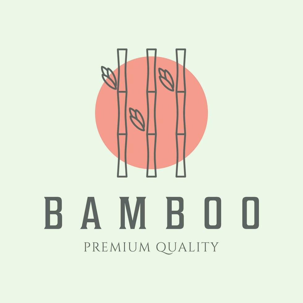 icône bambou ligne art minimaliste monoline conception vecteur
