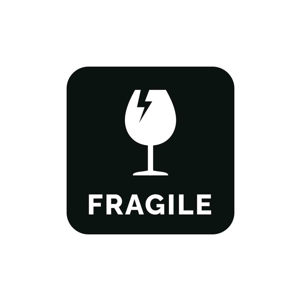 fragile emballage marque icône symbole vecteur