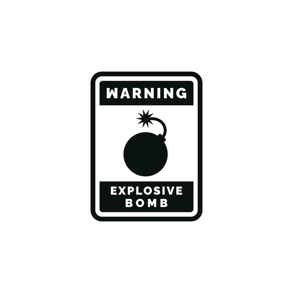 explosif bombe mise en garde avertissement symbole conception vecteur
