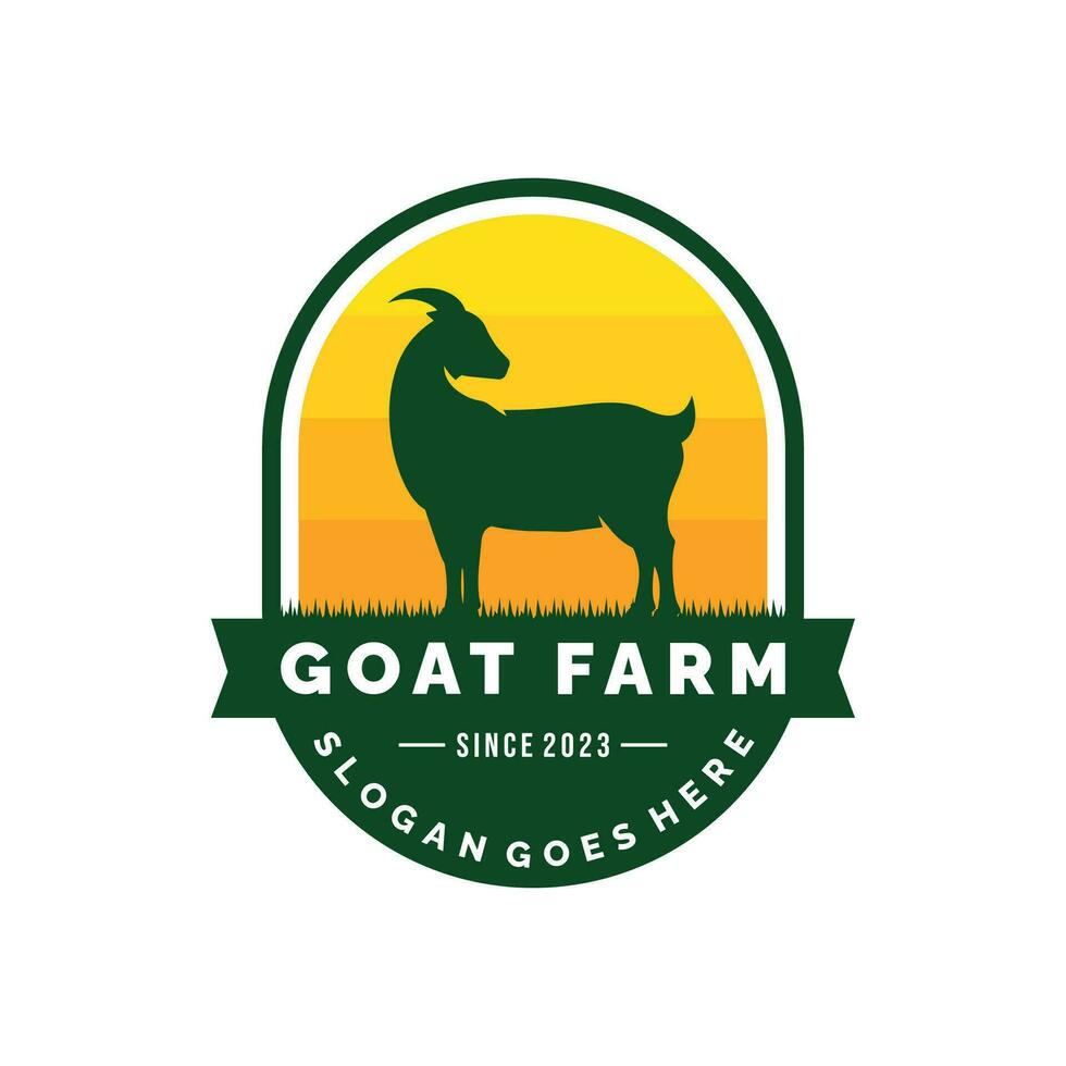 chèvre ferme logo conception vecteur illustration. bétail logo vecteur
