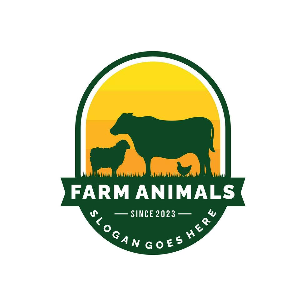 ferme animaux logo conception vecteur. bétail logo vecteur