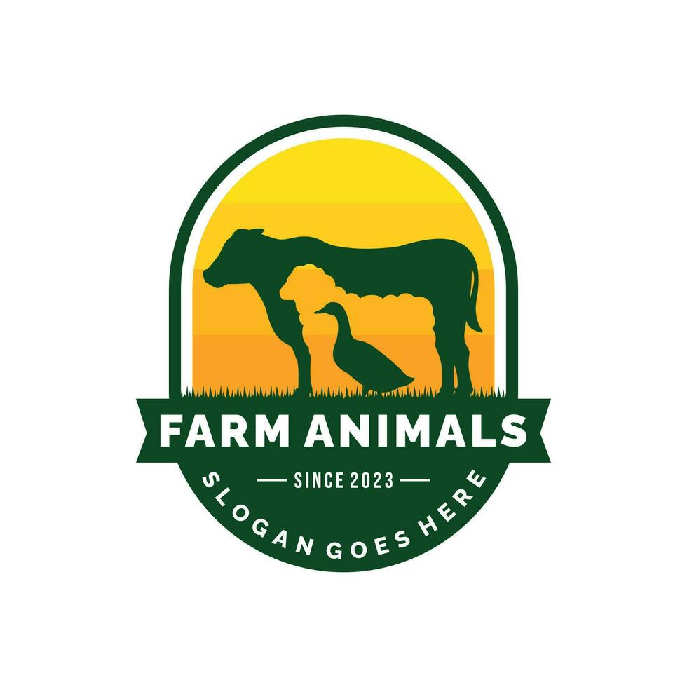 ferme animaux logo conception vecteur. bétail logo vecteur