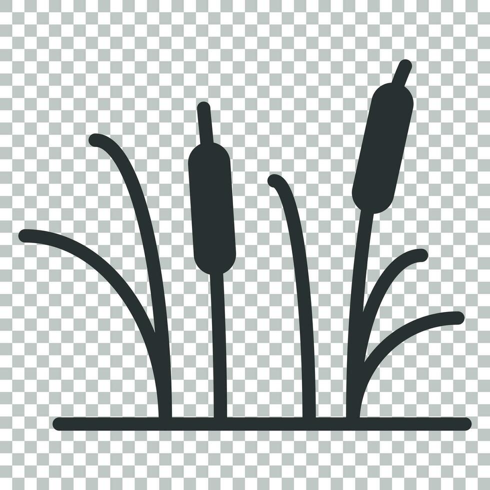 roseaux herbe icône dans plat style. jonc marais vecteur illustration sur isolé Contexte. roseau feuille affaires concept.