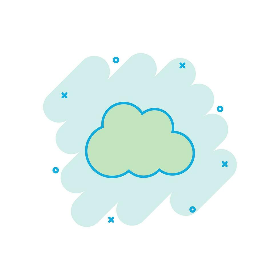 vecteur dessin animé nuage icône dans bande dessinée style. nuage illustration pictogramme. air affaires éclaboussure effet concept.