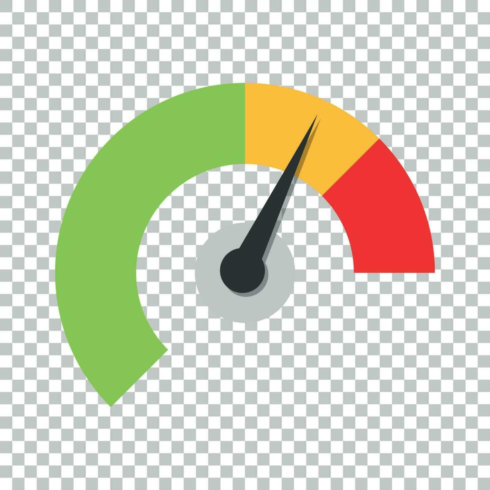 mètre tableau de bord icône dans plat style. crédit But indicateur niveau vecteur illustration sur isolé Contexte. jauges avec mesure échelle affaires concept.