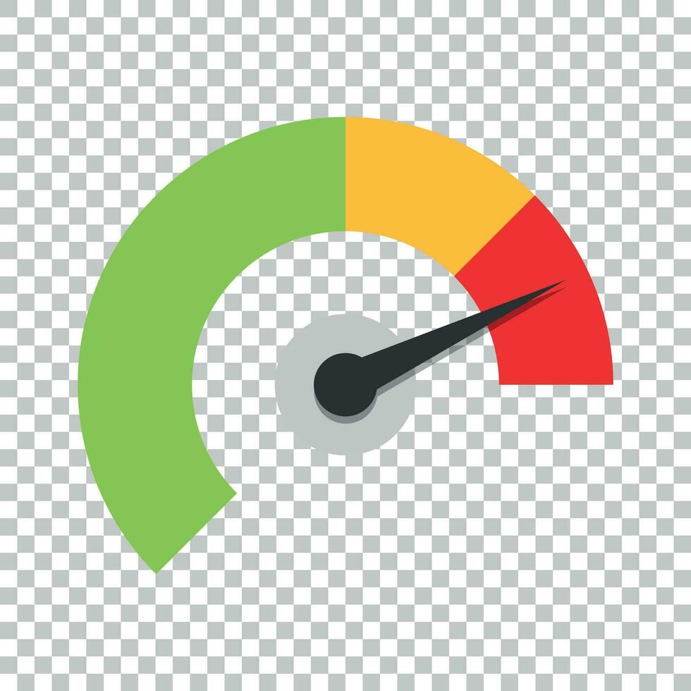 mètre tableau de bord icône dans plat style. crédit But indicateur niveau vecteur illustration sur isolé Contexte. jauges avec mesure échelle affaires concept.