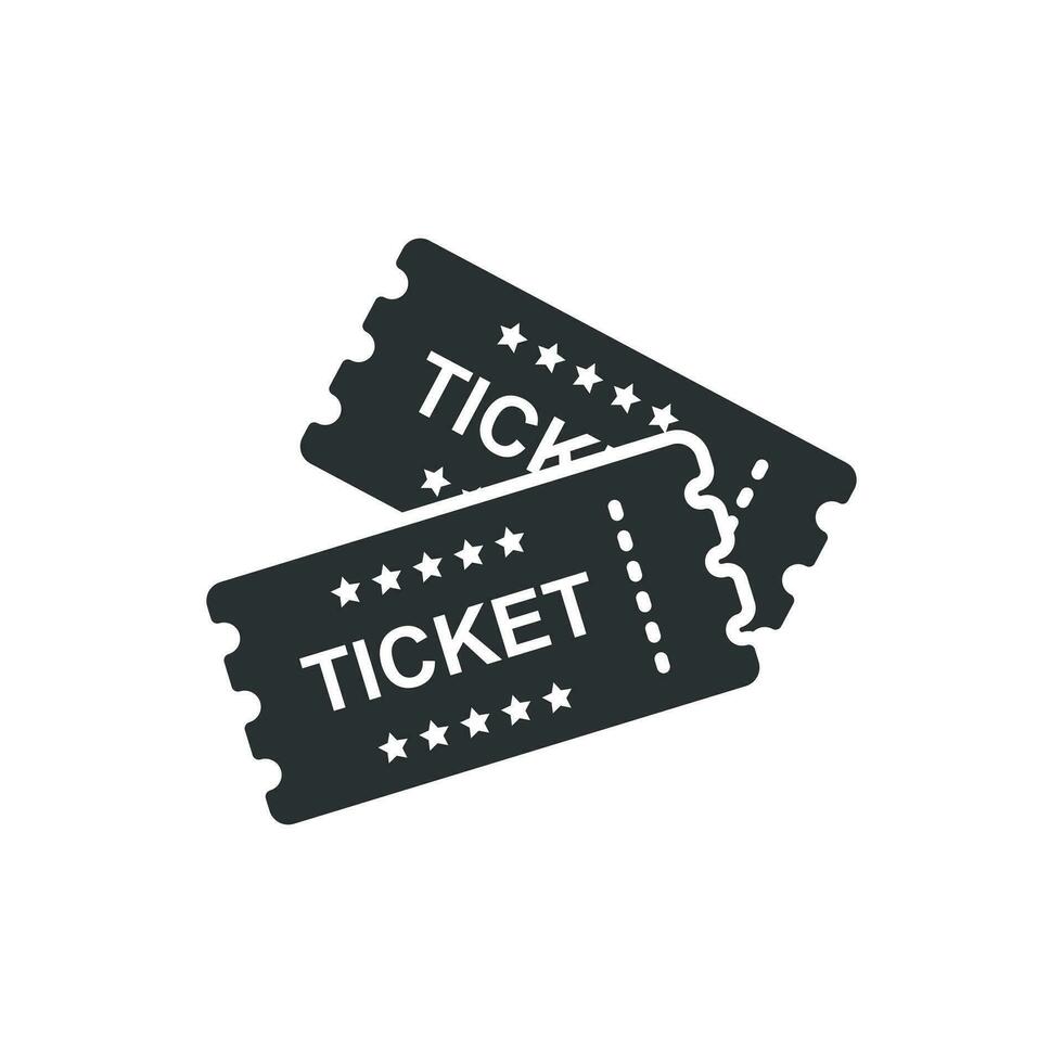 icône de billet de cinéma dans un style plat. admettre une illustration vectorielle d'entrée de coupon sur fond blanc isolé. concept d'entreprise de billetterie. vecteur