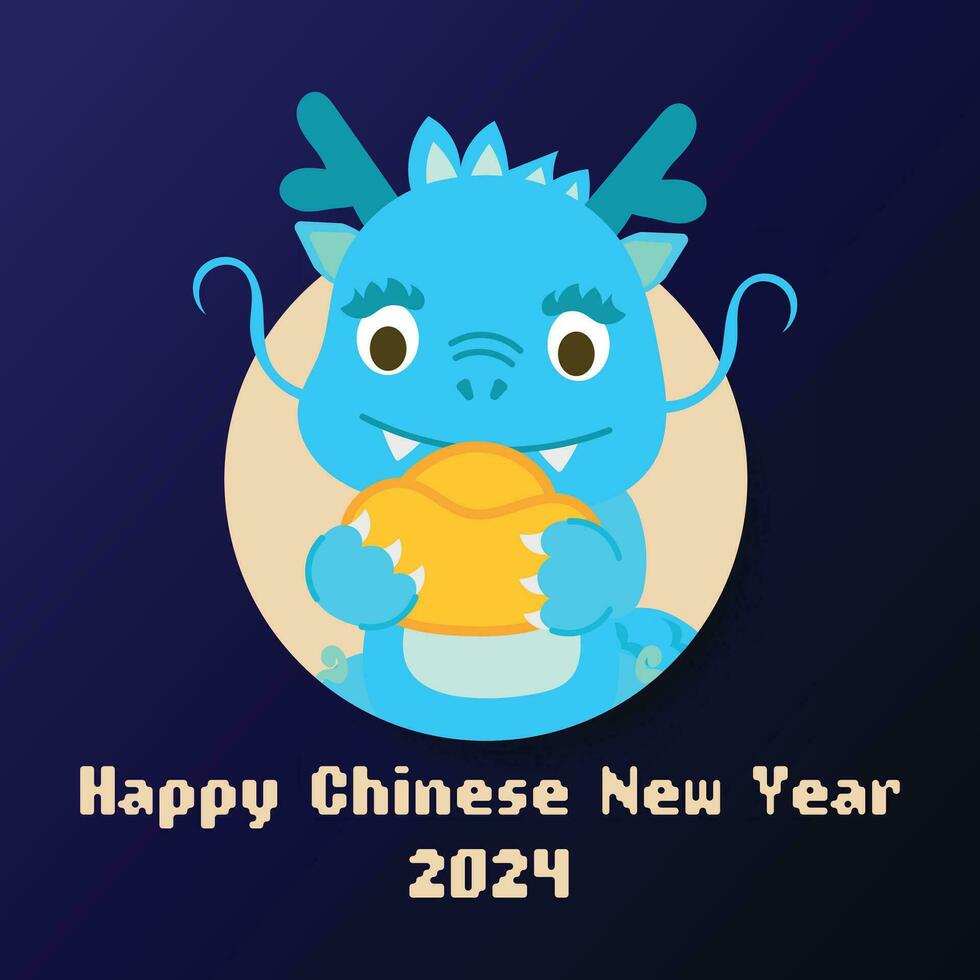 chinois Nouveau année 2024, le année de le dragon, vecteur