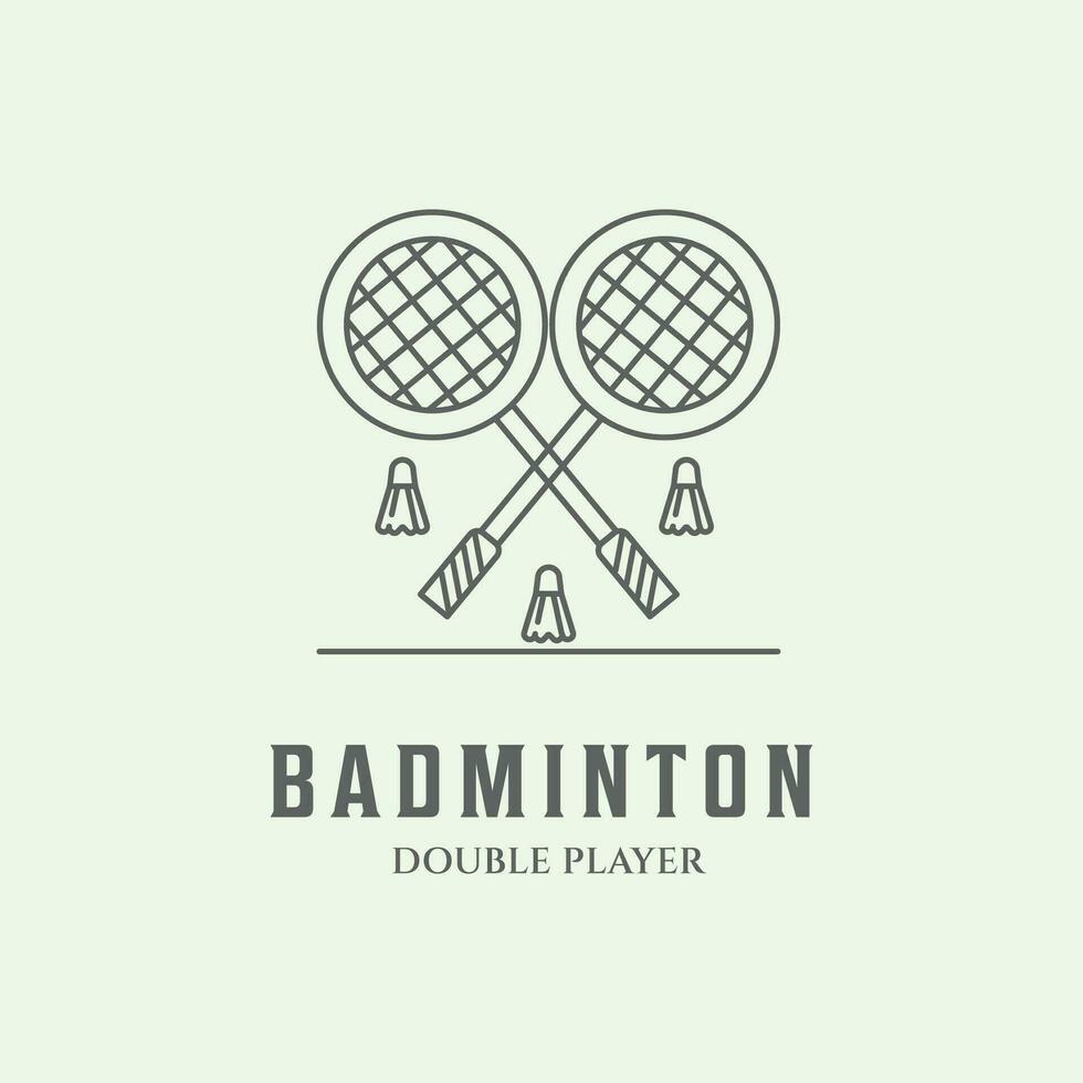 badminton ligne art logo minimaliste conception icône vecteur