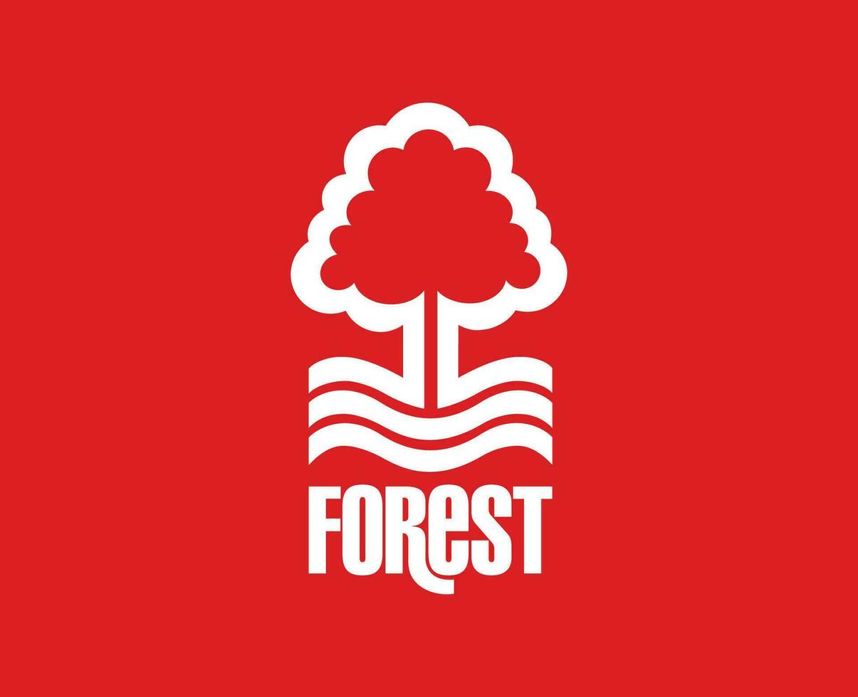 Nottingham forêt fc club logo blanc symbole premier ligue Football abstrait conception vecteur illustration avec rouge Contexte