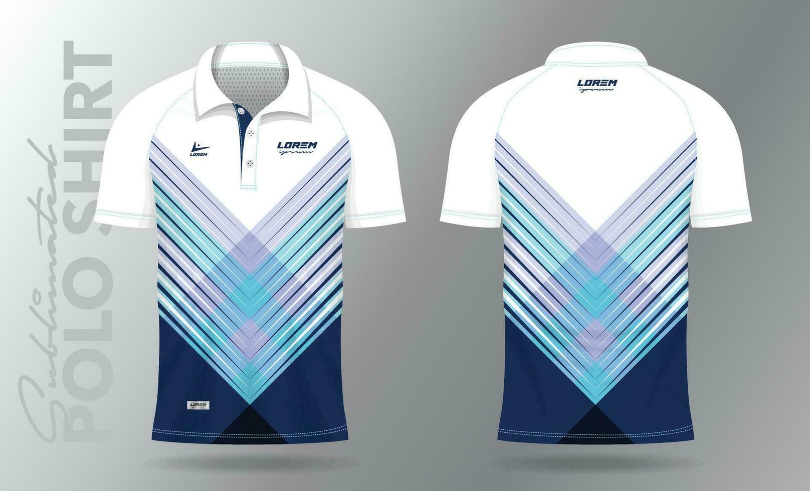 sublimation bleu polo chemise maquette modèle conception pour badminton Jersey, tennis, football, Football ou sport uniforme vecteur