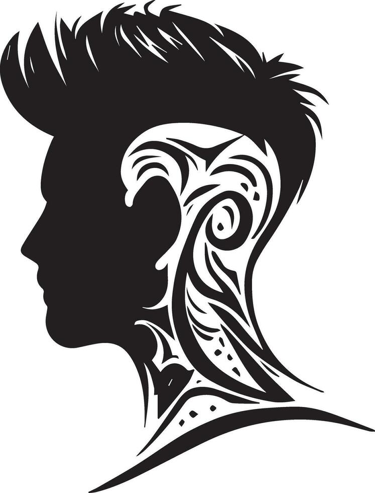 cheveux Couper vecteur tatouage conception illustration