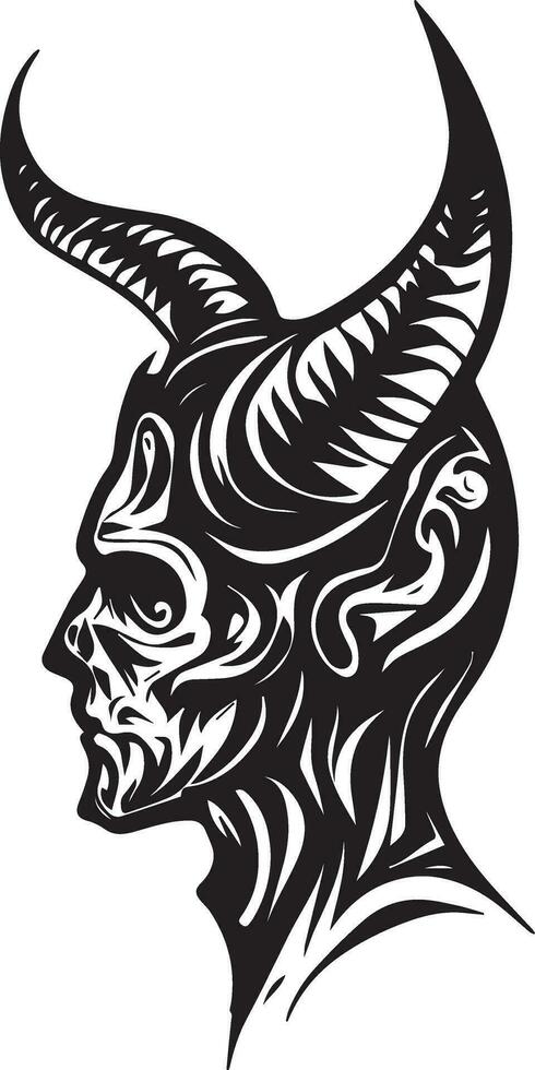 Satan vecteur tatouage conception illustration noir Couleur