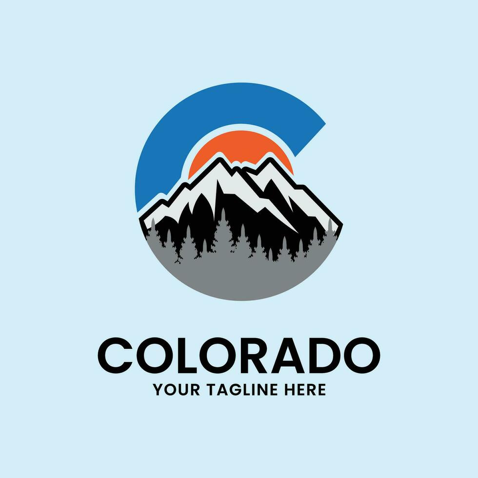 Colorado ligne art conception logo illustration icône vecteur