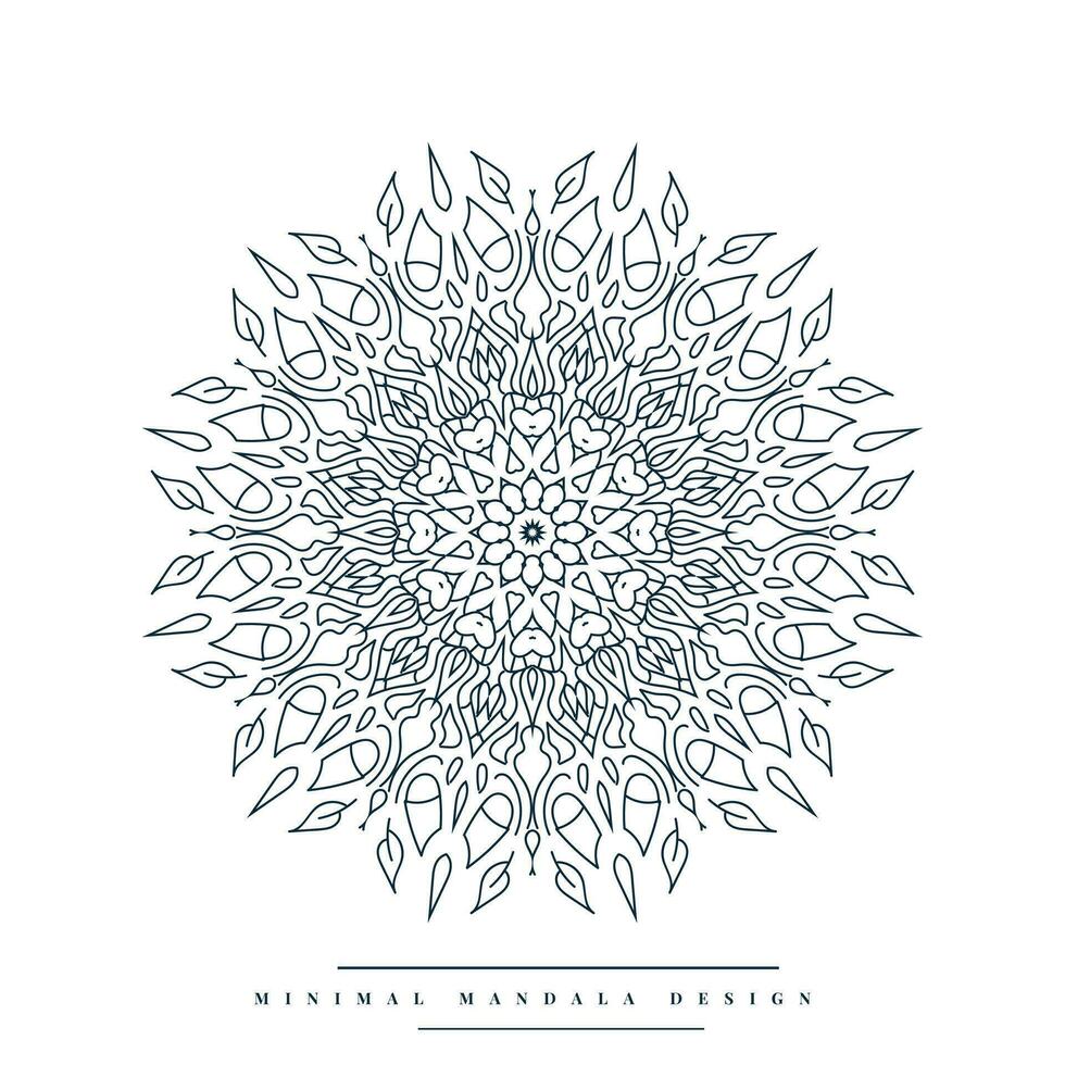 minimal mandala coloration page avec inspiré de la nature éléments vecteur