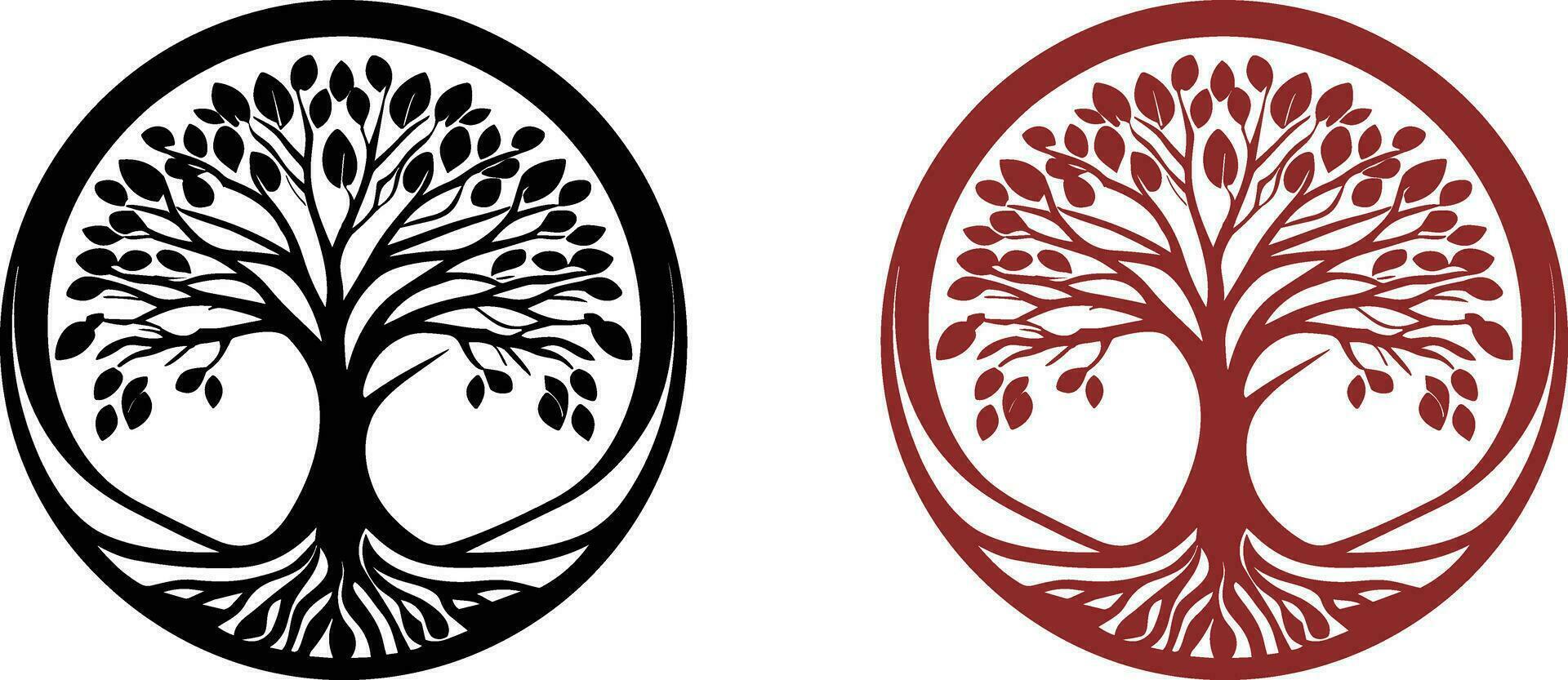 arbre logo, dessiné à la main illustration de une arbre, vecteur