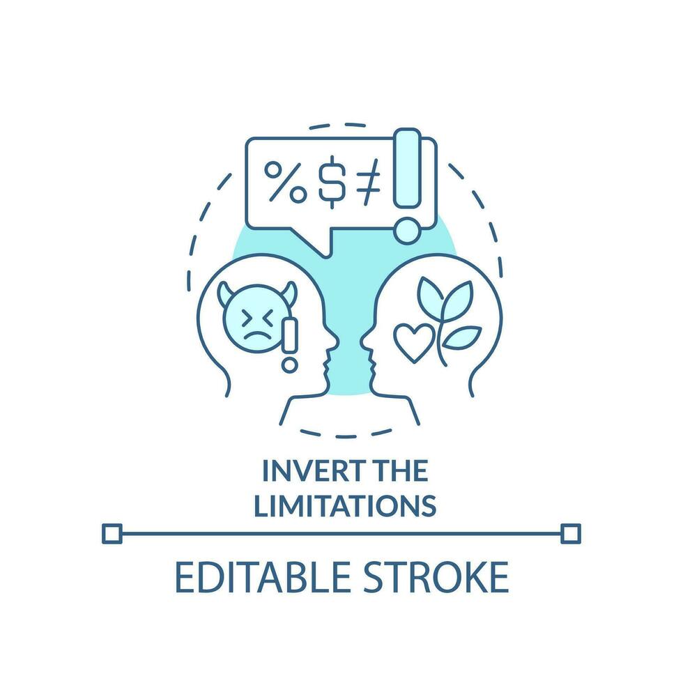 inverser limites turquoise concept icône. changement vie. surmonter interne bloquer pointe abstrait idée mince ligne illustration. isolé contour dessin. modifiable accident vasculaire cérébral vecteur