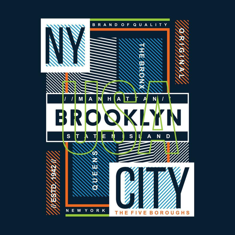 Brooklyn Nouveau york graphique, typographie conception, mode t chemise, vecteur illustration