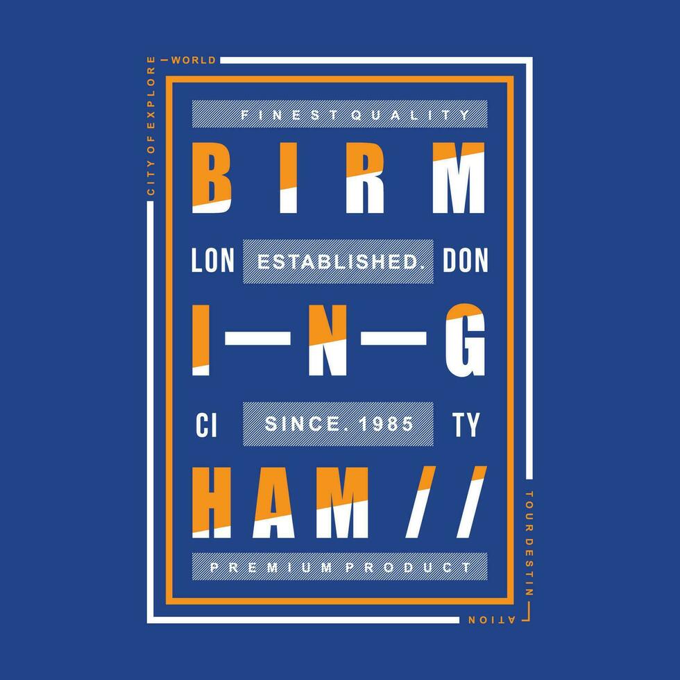 Birmingham slogan graphique, t chemise vecteur, illustration, pour cool décontractée Pour des hommes style vecteur