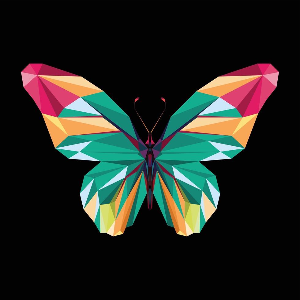 conception polygonale papillon vecteur