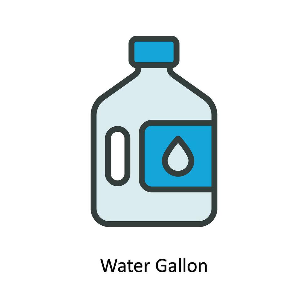 l'eau gallon vecteur remplir contour icône conception illustration. cuisine et Accueil symbole sur blanc Contexte eps dix fichier