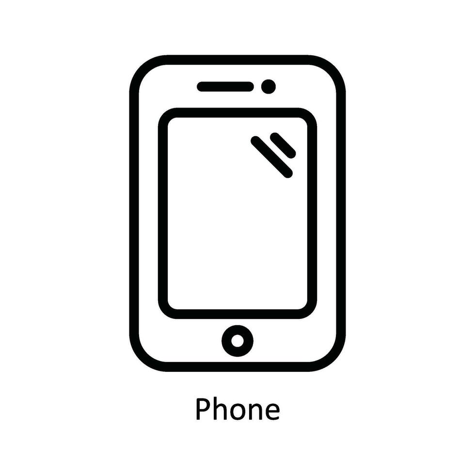 téléphone vecteur contour icône conception illustration. cuisine et Accueil symbole sur blanc Contexte eps dix fichier