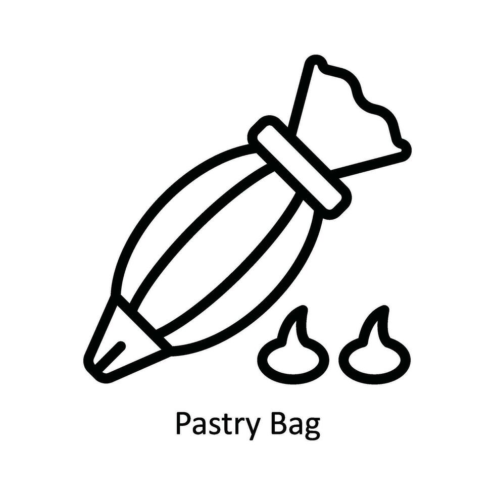 Pâtisserie sac vecteur contour icône conception illustration. cuisine et Accueil symbole sur blanc Contexte eps dix fichier