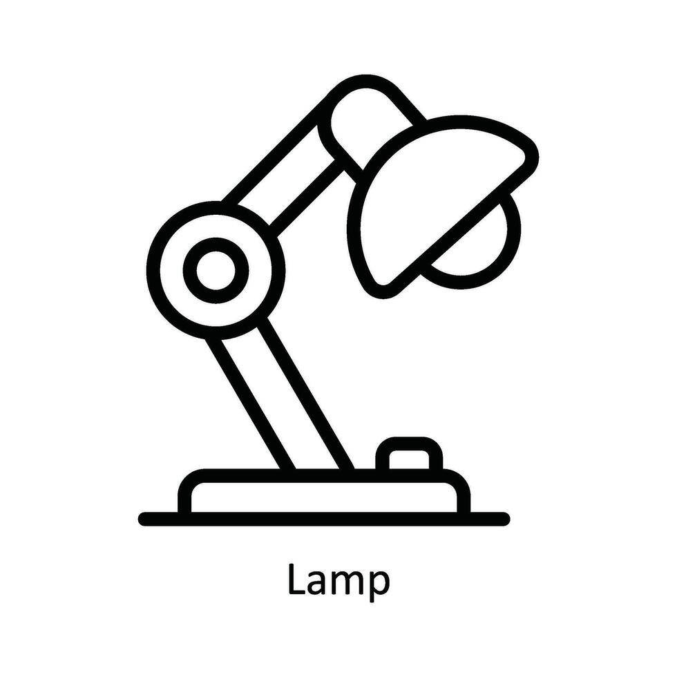 lampe vecteur contour icône conception illustration. cuisine et Accueil symbole sur blanc Contexte eps dix fichier