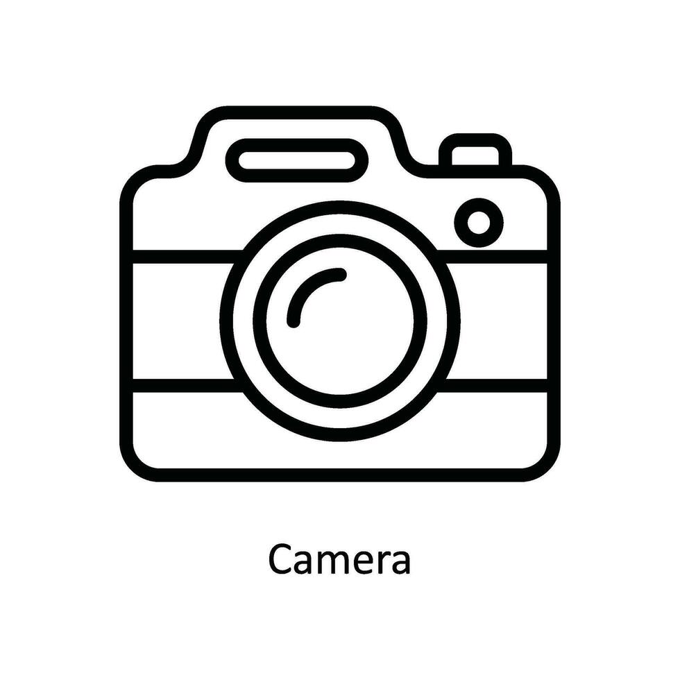 caméra vecteur contour icône conception illustration. cuisine et Accueil symbole sur blanc Contexte eps dix fichier