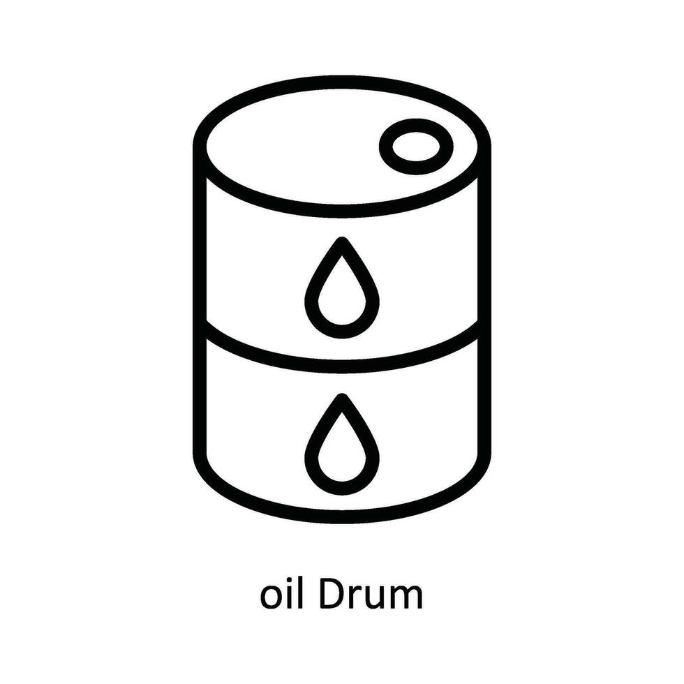 pétrole tambour vecteur contour icône conception illustration. la nature et écologie symbole sur blanc Contexte eps dix fichier