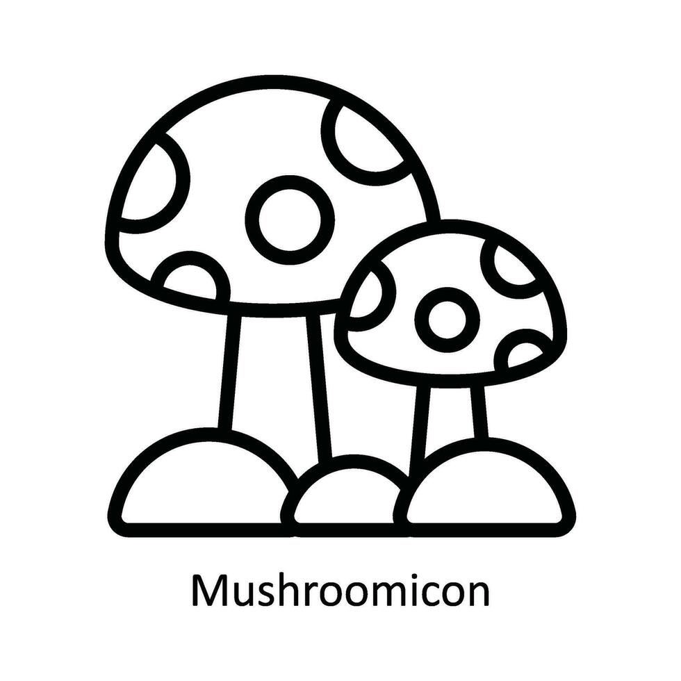 champignon vecteur contour icône conception illustration. la nature et écologie symbole sur blanc Contexte eps dix fichier