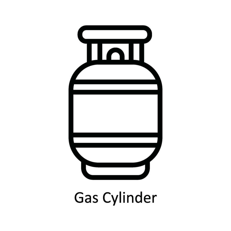 gaz cylindre vecteur contour icône conception illustration. la nature et écologie symbole sur blanc Contexte eps dix fichier