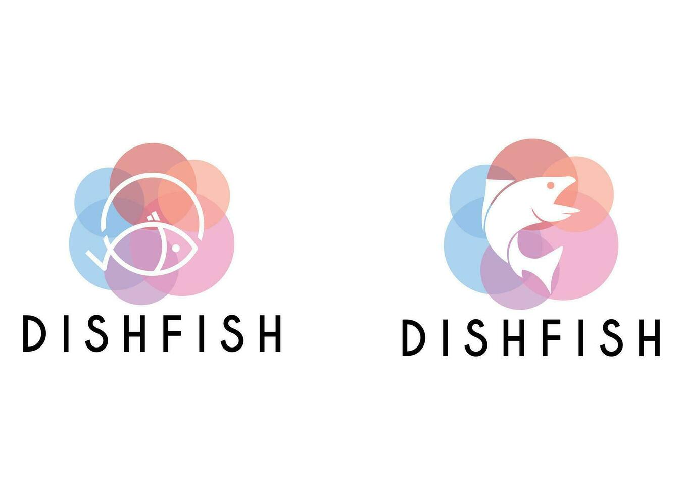 poisson logo avec ligne conception vecteur, restaurant logo , poisson et cercle vecteur
