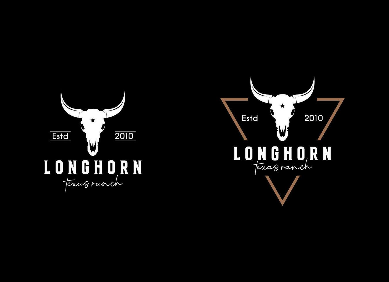 ancien vêtements logo avec longhorn crâne vecteur