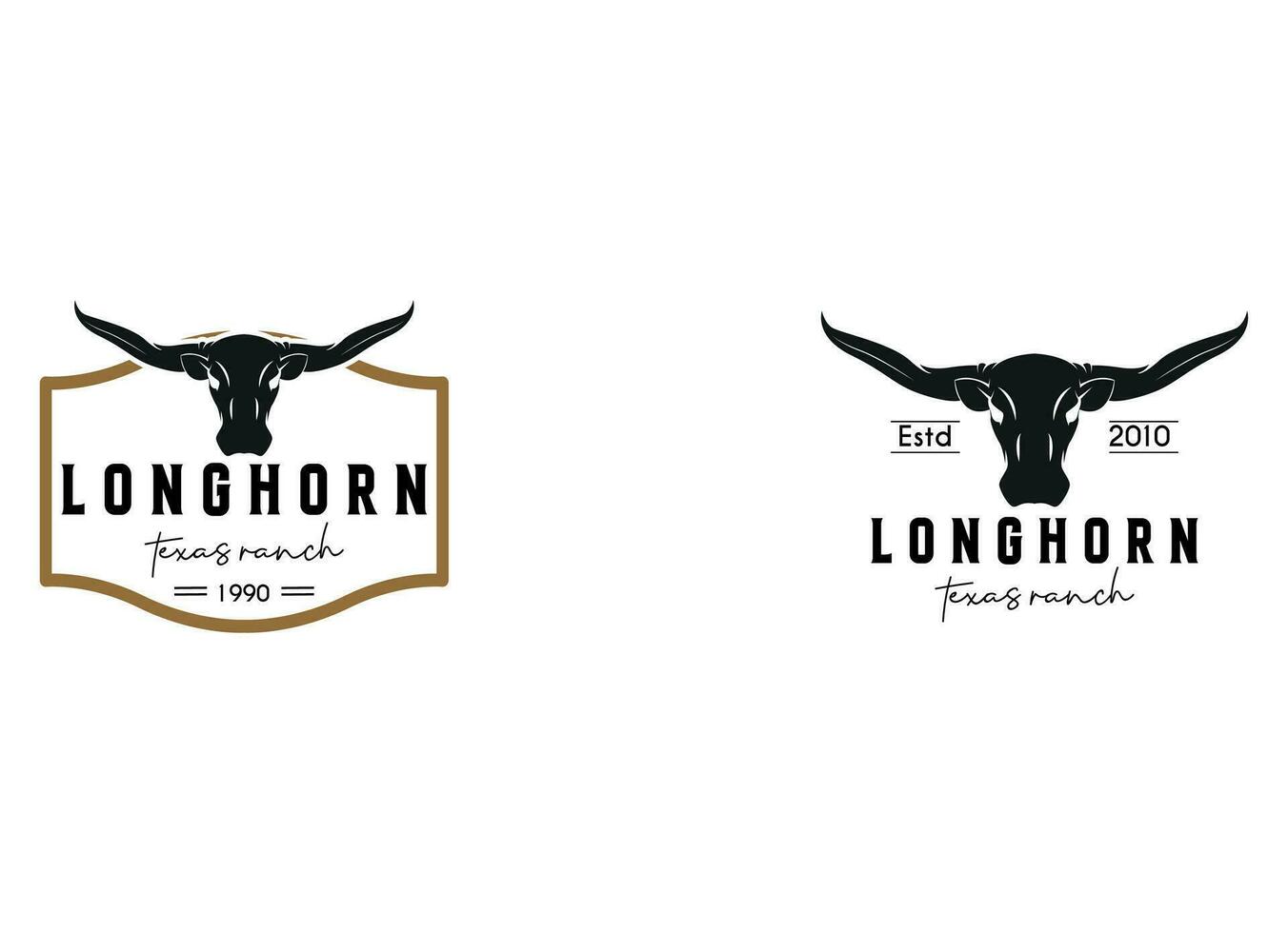 ancien vêtements logo avec longhorn crâne vecteur