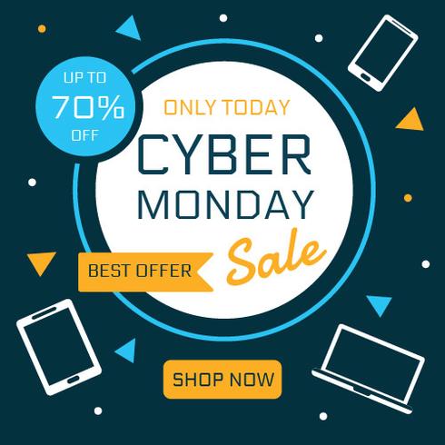 Modèle de publication de média social Cyber ​​Monday Sale vecteur