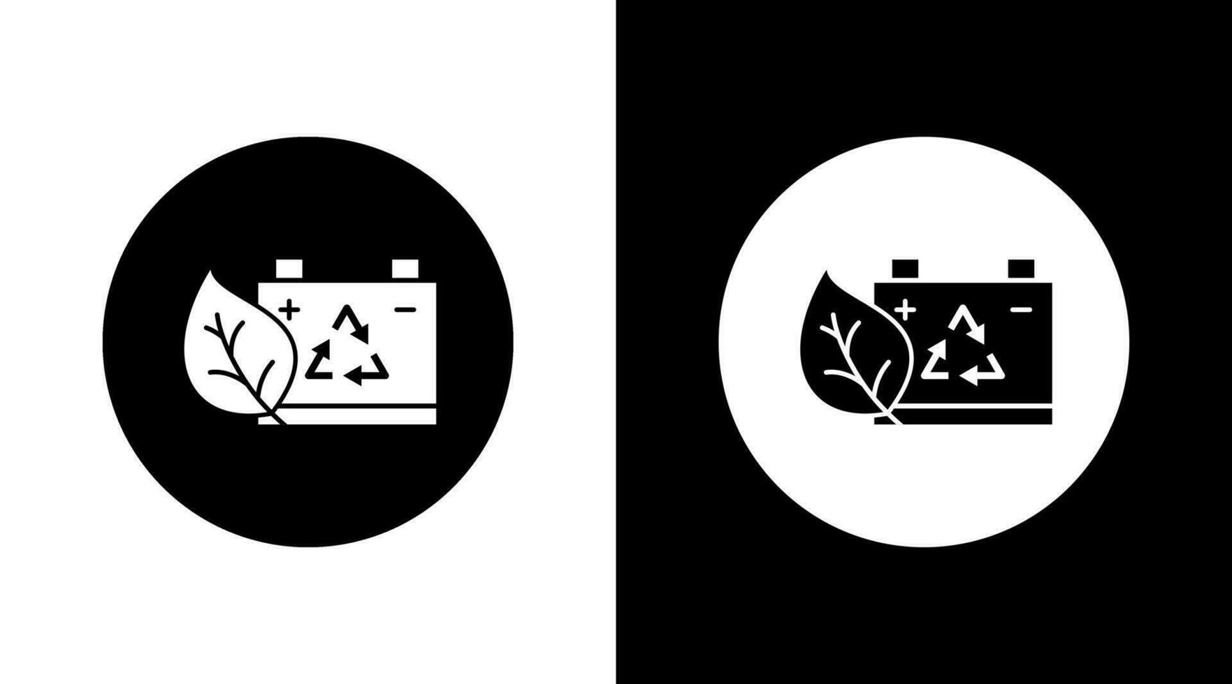 vert éco acide batterie énergie icône conception noir et blanc vecteur